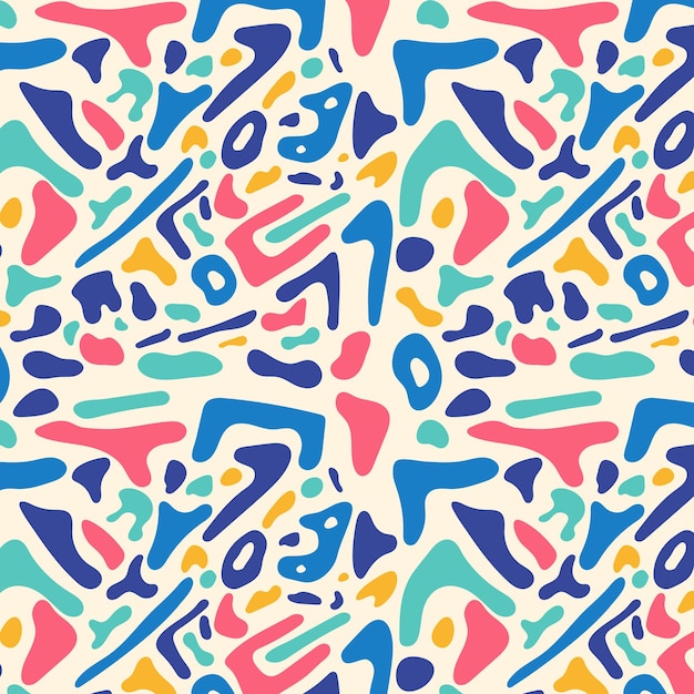 Hand drawn colorfull shape vector pattern