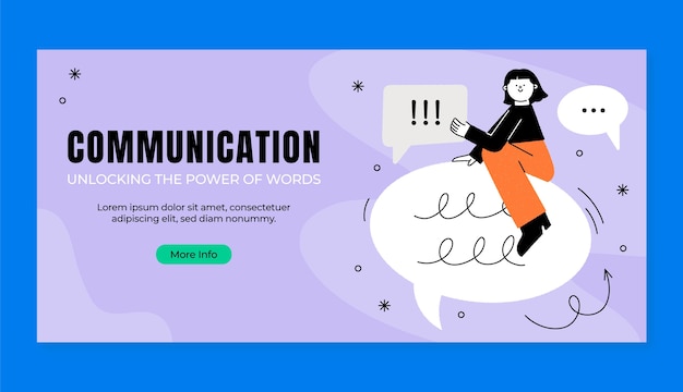Hand drawn communication banner design