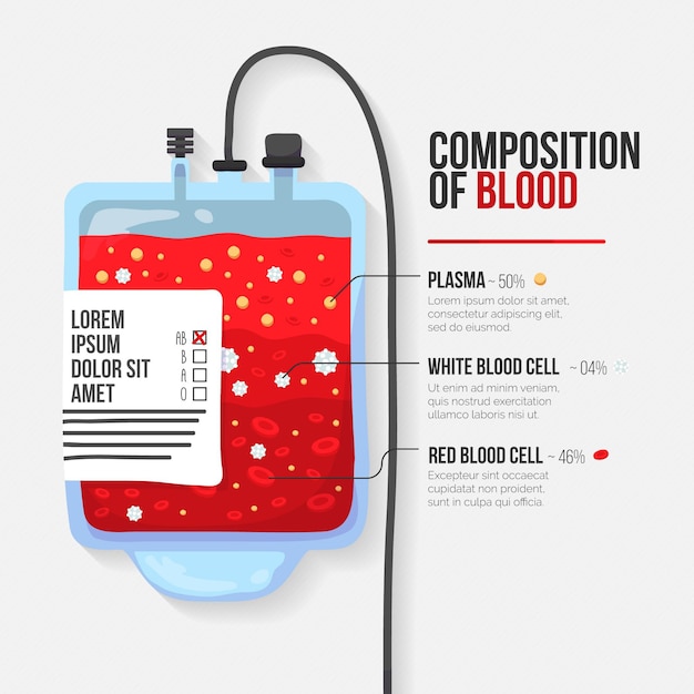 Composizione disegnata a mano di infografica di sangue