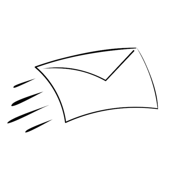 Hand drawn concept of flying envelops. A lot of letters as symbol of message or mailing.