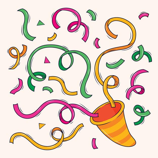 Free Vector Hand drawn confetti drawing illustration