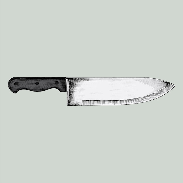 Coltello da cucina disegnato a mano