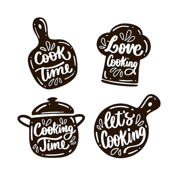 Vector hand drawn cooking lettering