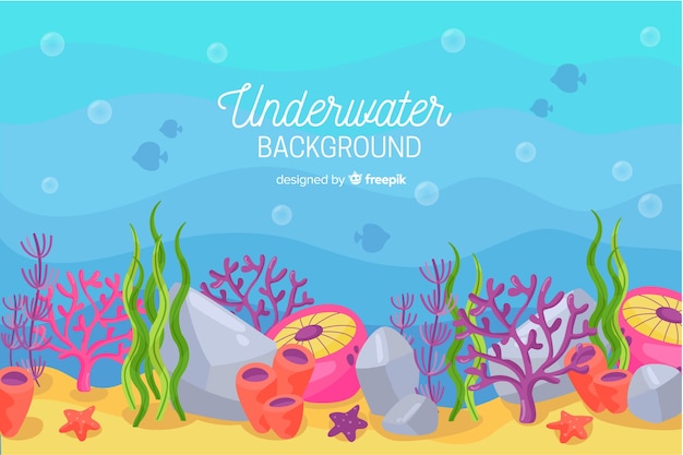 Hand drawn coral background