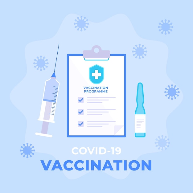 hand drawn coronavirus vaccine illustration