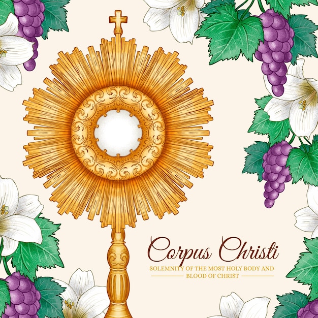 Hand drawn corpus christi illustration