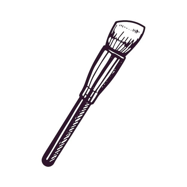 Hand drawn cosmetic brush illustration for beauty salon cosmetic store makeup design