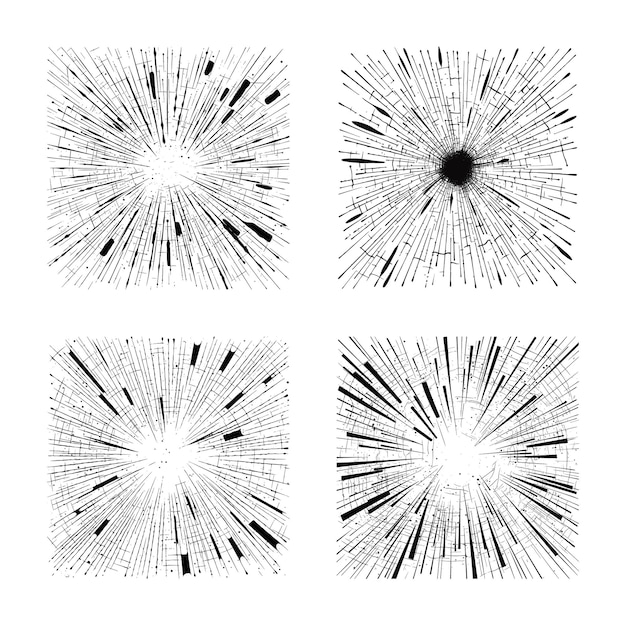 Hand drawn cracks sketch Abstract element design set Decorative textures collection