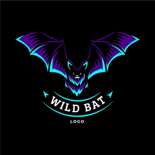 Vector hand drawn creative bat logo template