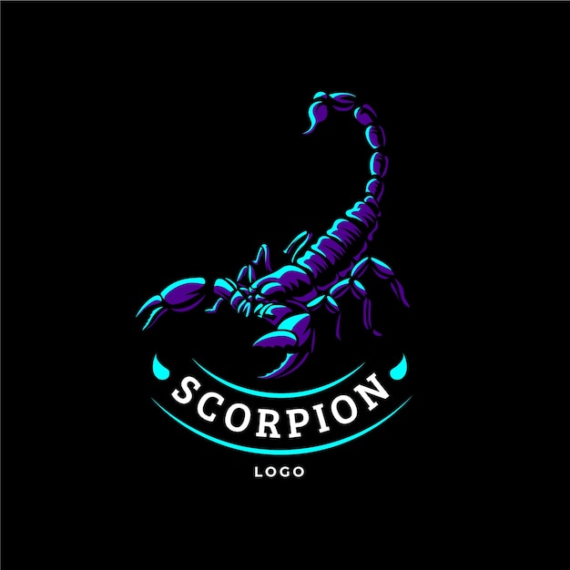 Vettore modello di logo scorpione creativo disegnato a mano