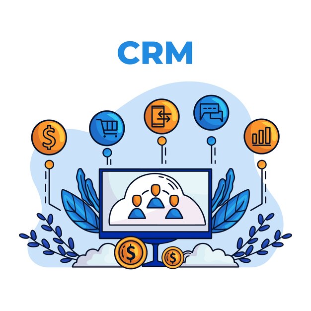 Hand drawn crm illustration