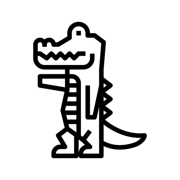 Vector hand drawn crocodile kawaii coloring page illustration
