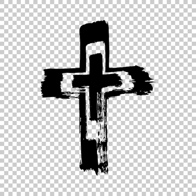 Hand drawn cross Grunge cross Cross made with brush stroke