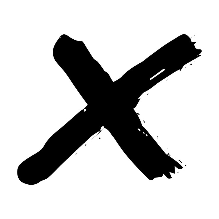 Vector hand drawn cross mark illustration marker wrong sign clipart ink scribble checkbox single element