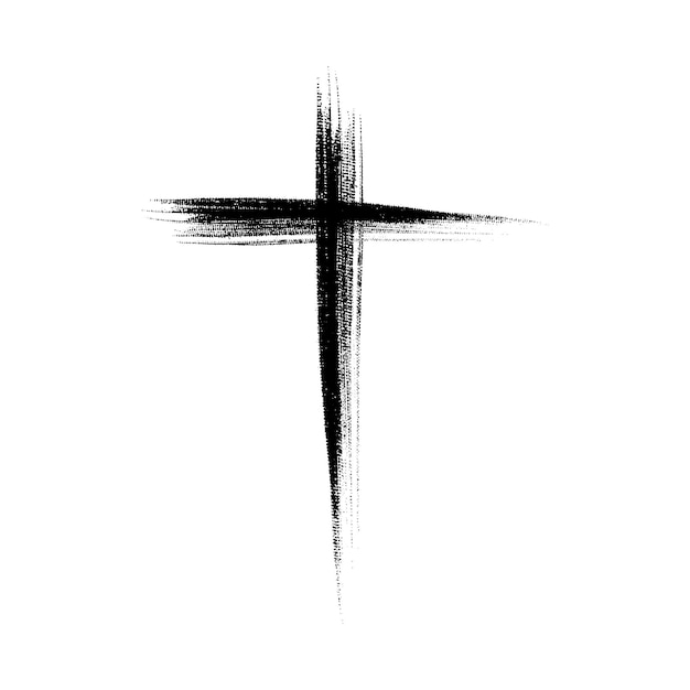 Vector hand drawn cross vector vector cross the cross is made with a brush