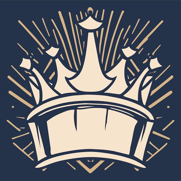 Hand drawn crown drawing illustration or crown classic decorative