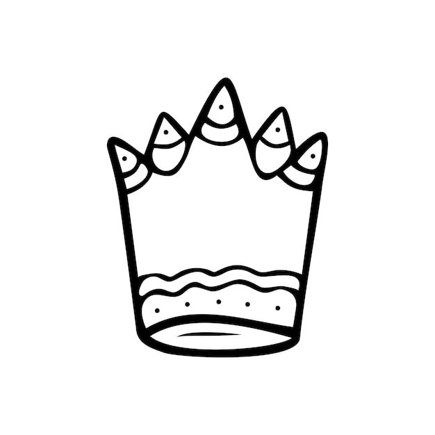 Hand drawn crown isolated on a white background