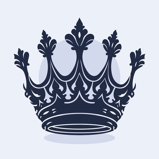 Vector hand drawn crown silhouette
