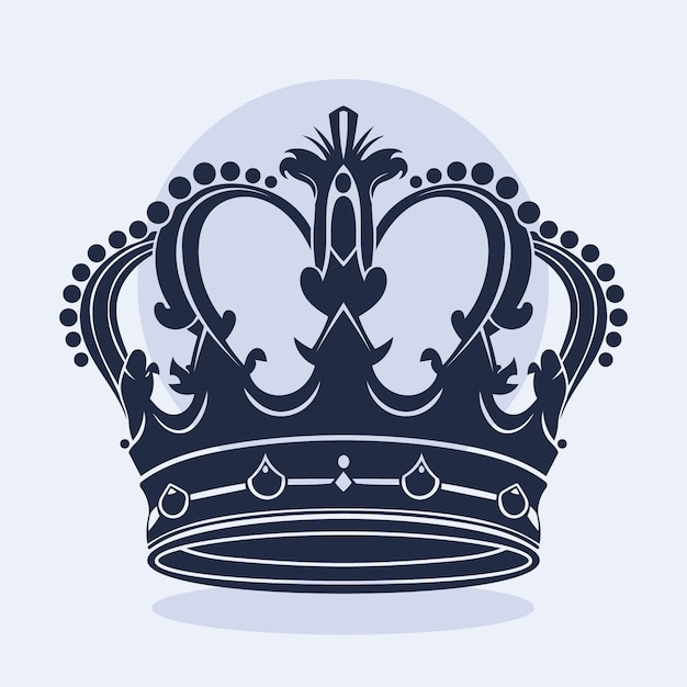 Vector hand drawn crown silhouette