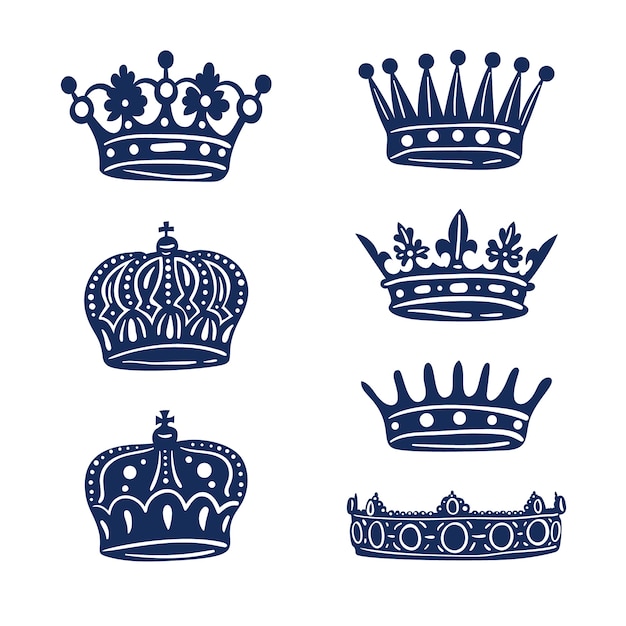 Vector hand drawn crown silhouette