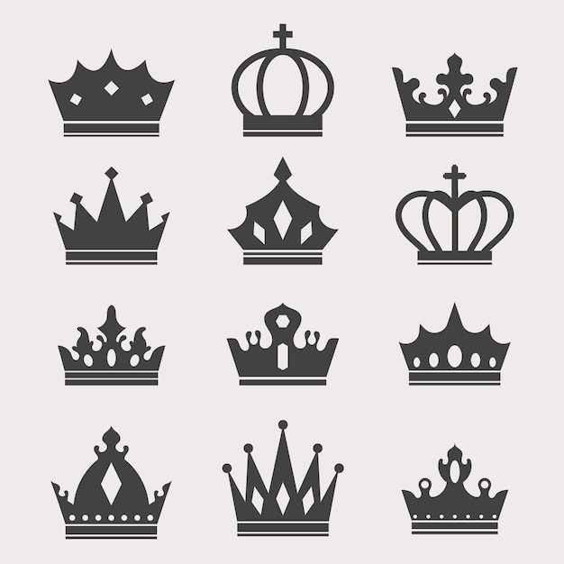 Vector hand drawn crown silhouette