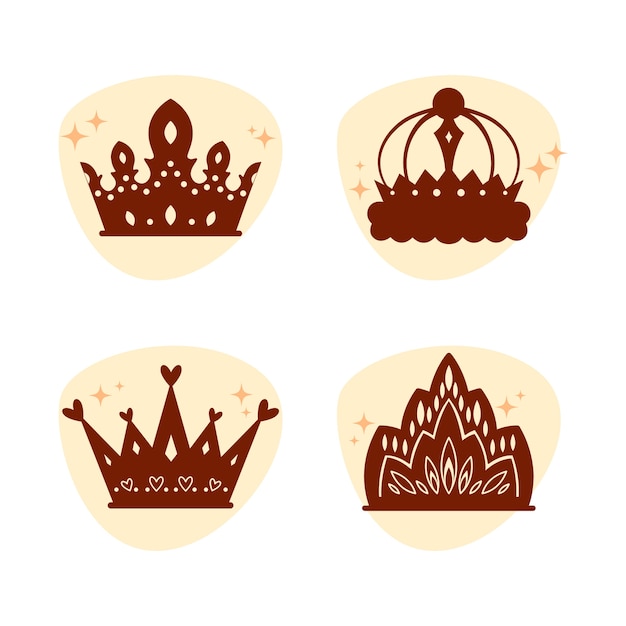 Vector hand drawn crown silhouette