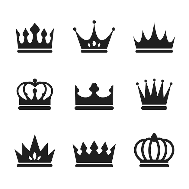 Vector hand drawn crown silhouette