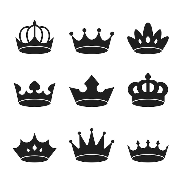 Vector hand drawn crown silhouette