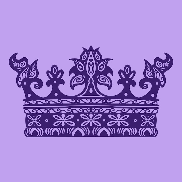 Vector hand drawn crown silhouette