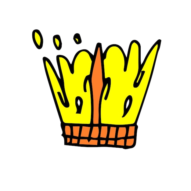 Hand drawn Crown on white backgrounddoodle illustration