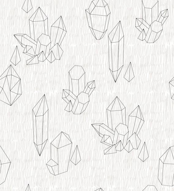 Hand drawn crystals