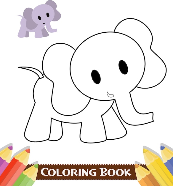 Vector hand drawn cute animals coloring book