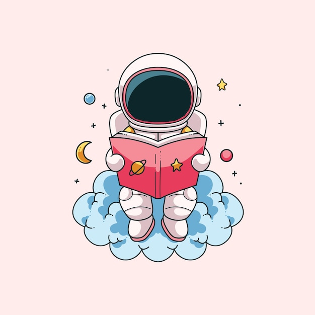 Hand drawn cute astronaut illustration design