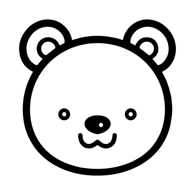 Vector hand drawn cute bear in doodle style