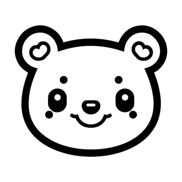 Hand Drawn cute bear in doodle style