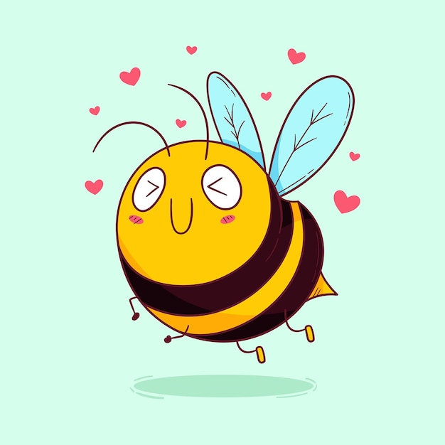 Hand drawn cute bee