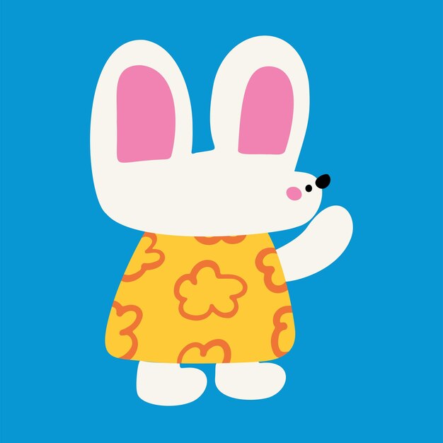 Hand drawn cute cartoon rabbit illustrations2