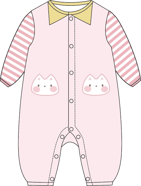 手描きの子供のためのかわいい猫の漫画の服のデザイン