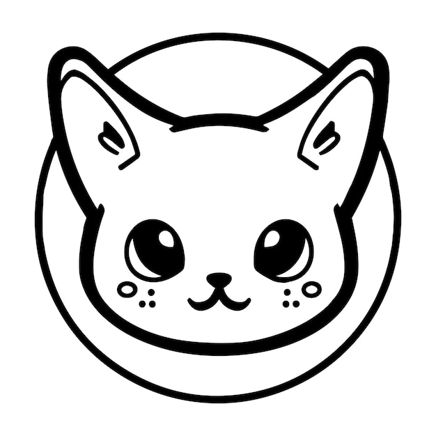 Hand Drawn cute cat in doodle style