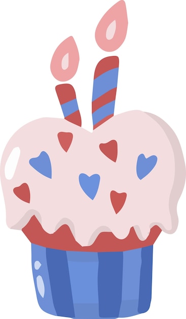 Illustrazione di cupcakes carino disegnato a mano