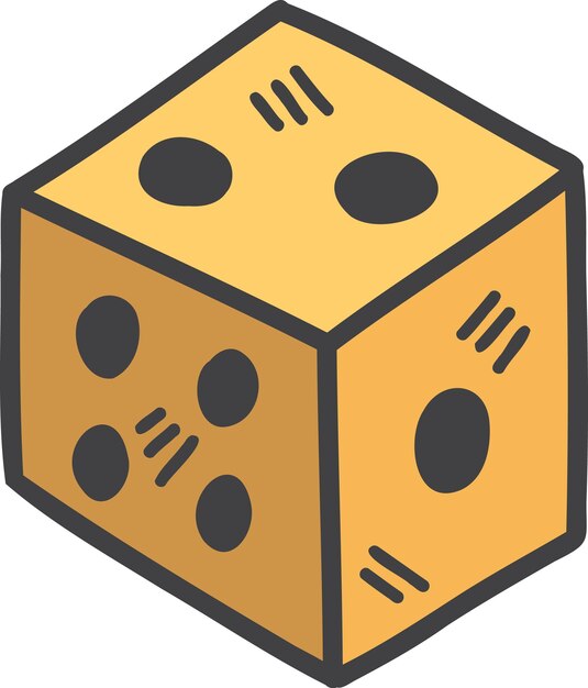 Hand Drawn cute dice illustration