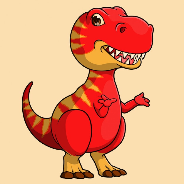 Premium Vector  Hand drawn cartoon t rex cute dino