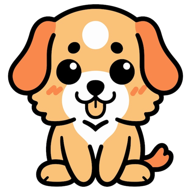 Hand Drawn cute dog in doodle style