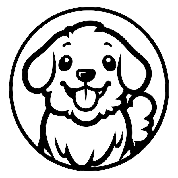 Hand Drawn cute dog in doodle style