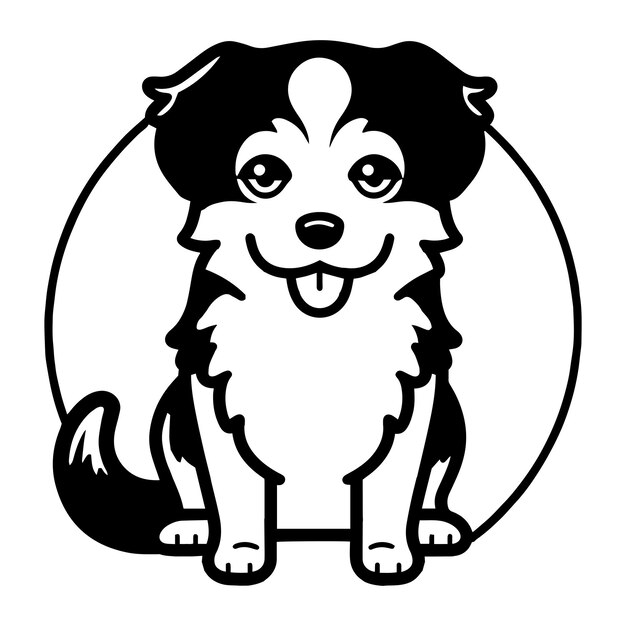 Vector hand drawn cute dog in doodle style