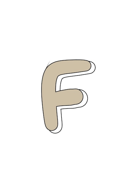 Vector hand drawn cute f alphabet for kids illustration