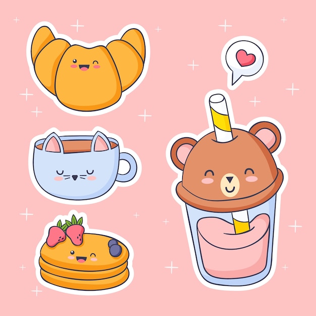 Vector hand drawn cute food