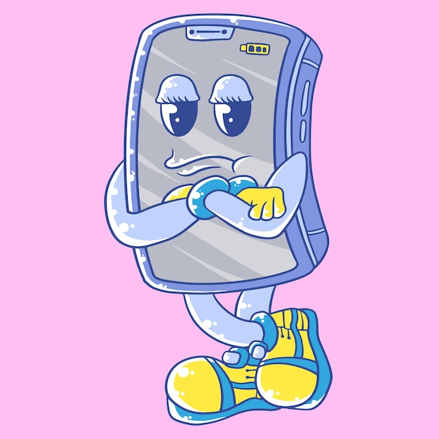 Ручная иллюстрация мультфильмового талисмана Cute Gadget