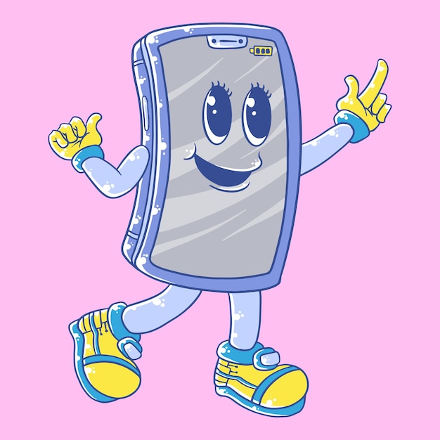 Hand drawn Cute Gadget Cartoon Mascot Illustration