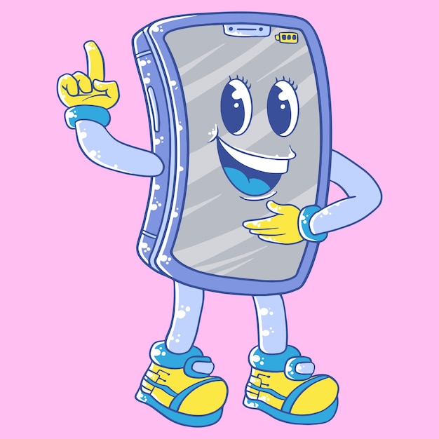 Hand drawn Cute Gadget Cartoon Mascot Illustration